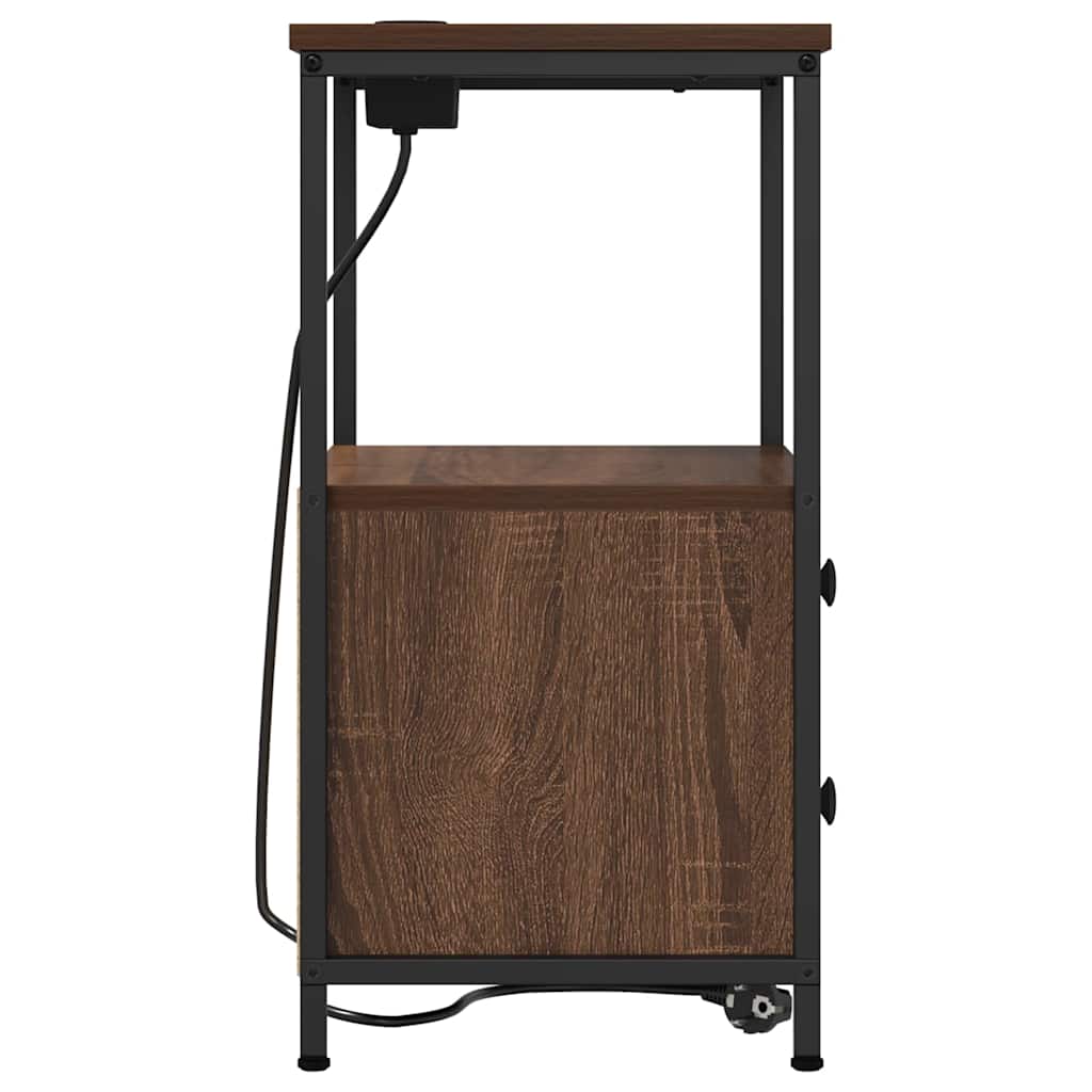 Bedside Cabinet Brown Oak 40 x 31 x 60 cm Engineered Wood