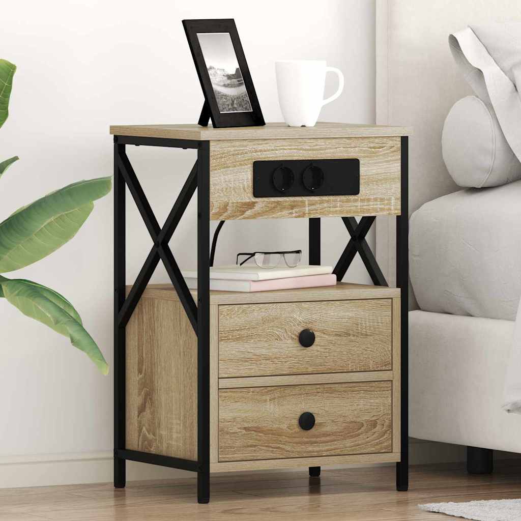 Bedside Cabinet Sonoma Oak 40 x 31 x 60 cm Engineered Wood