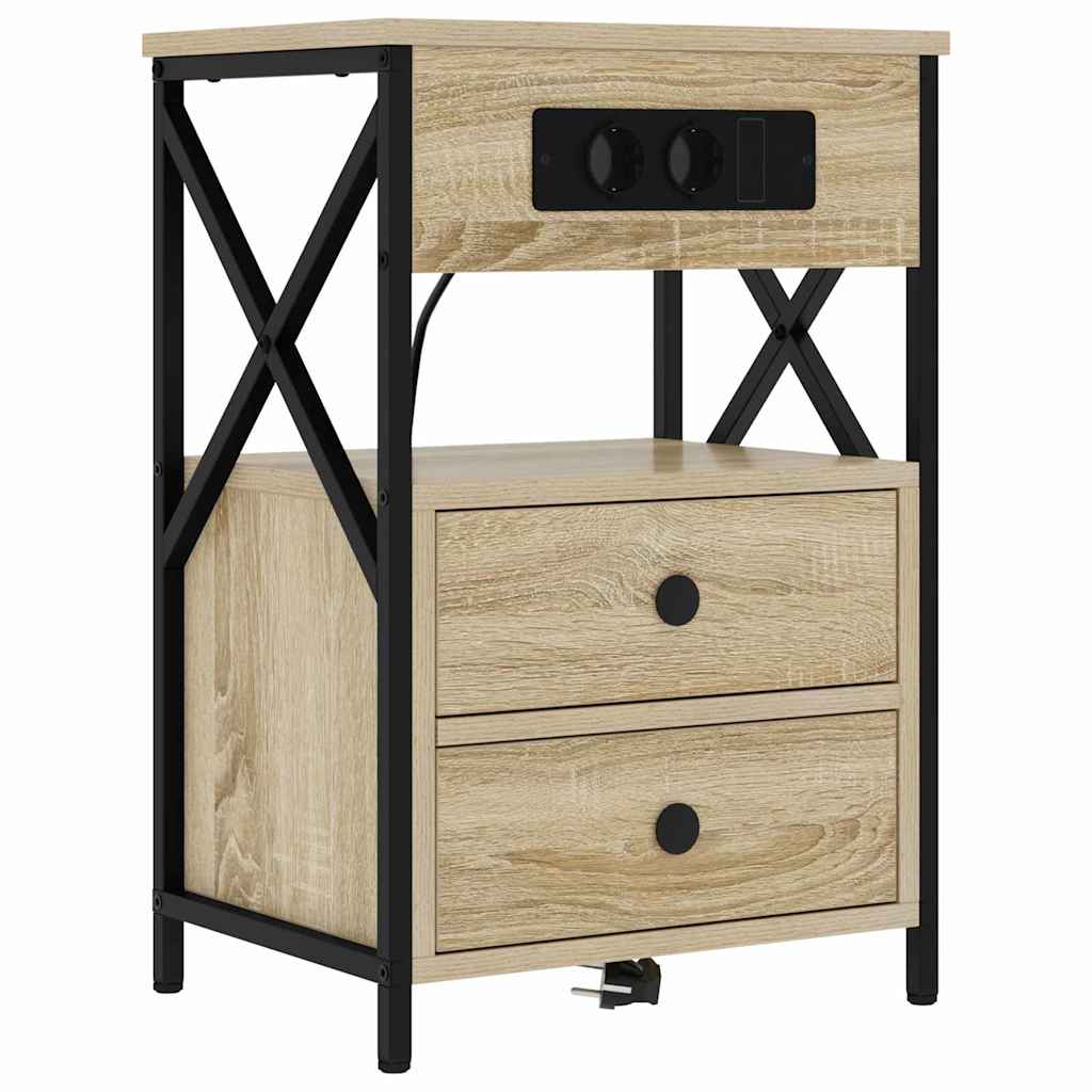 Bedside Cabinet Sonoma Oak 40 x 31 x 60 cm Engineered Wood