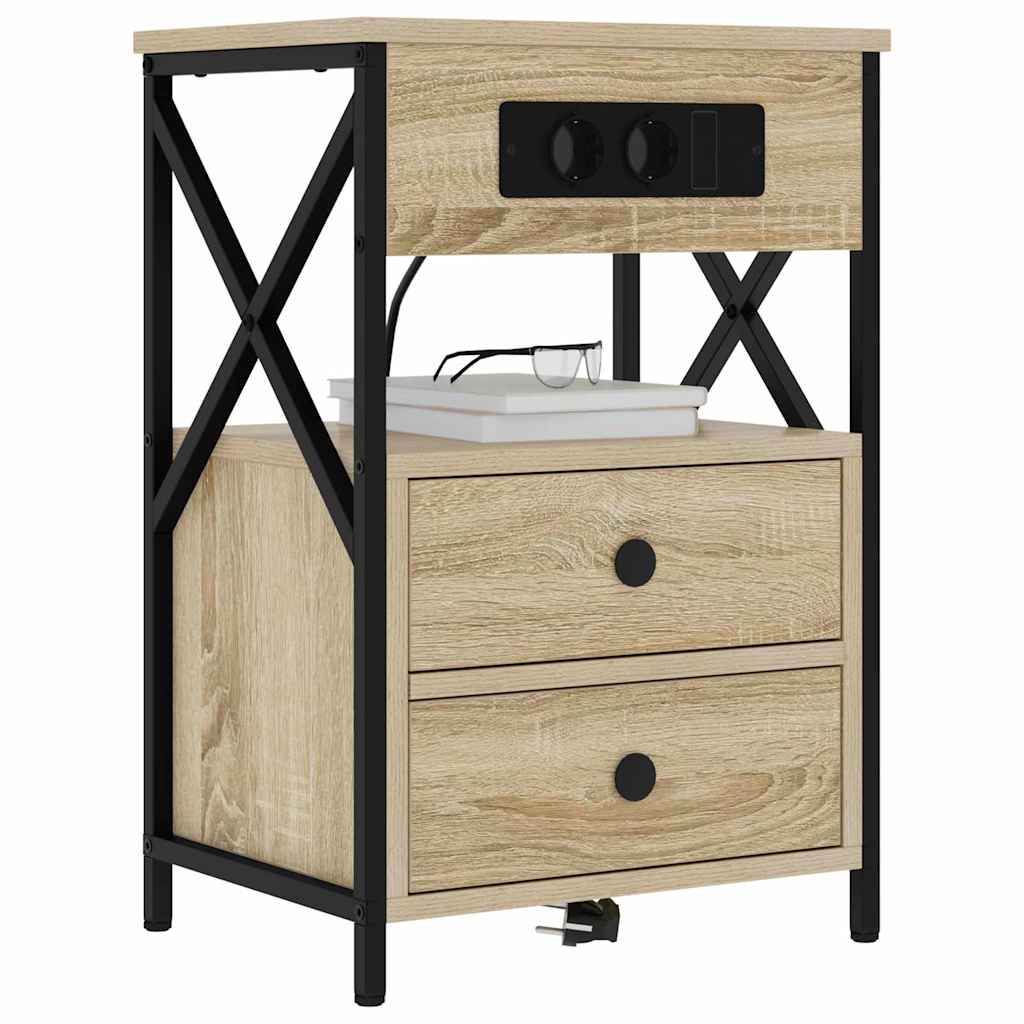 Bedside Cabinet Sonoma Oak 40 x 31 x 60 cm Engineered Wood