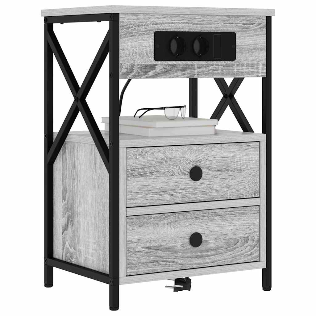 Bedside Cabinet Grey Sonoma 40 x 31 x 60 cm Engineered Wood