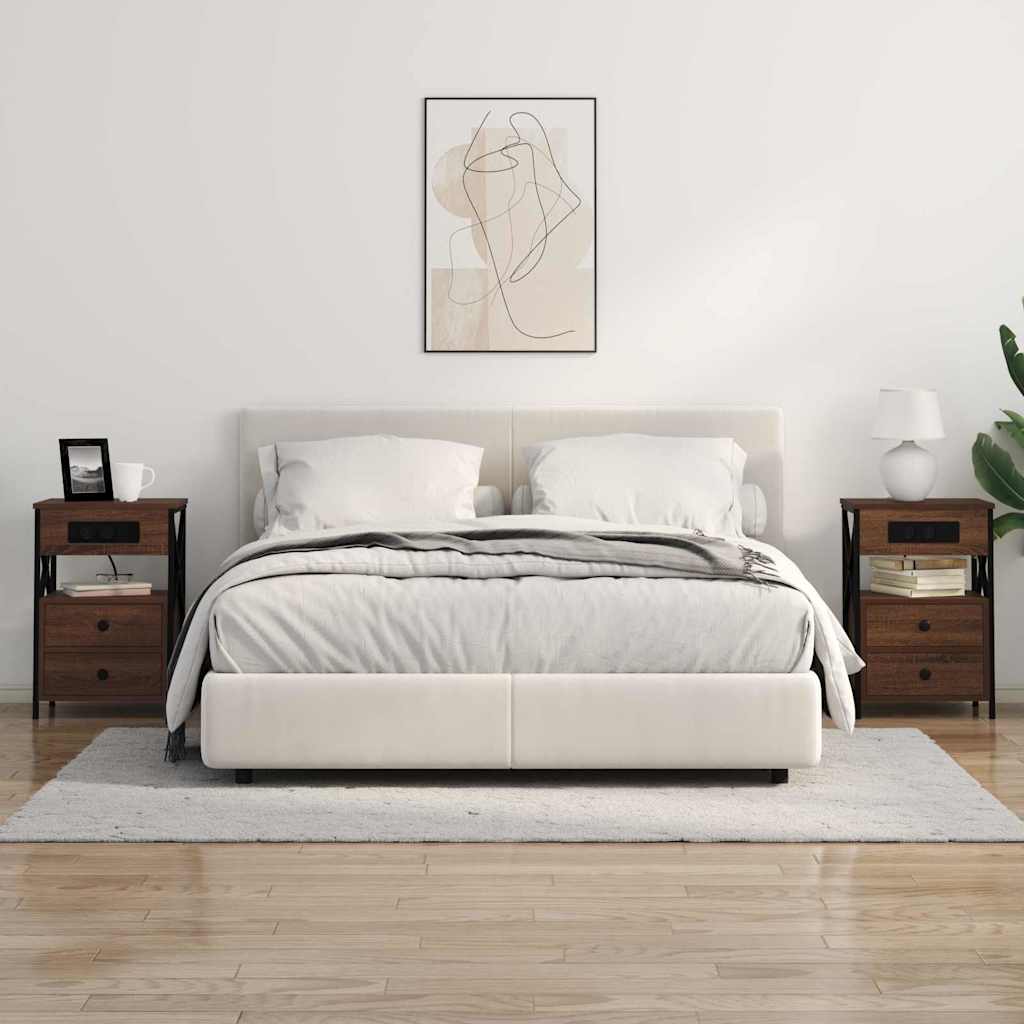Bedside Cabinet Brown Oak 40 x 31 x 60 cm Engineered Wood