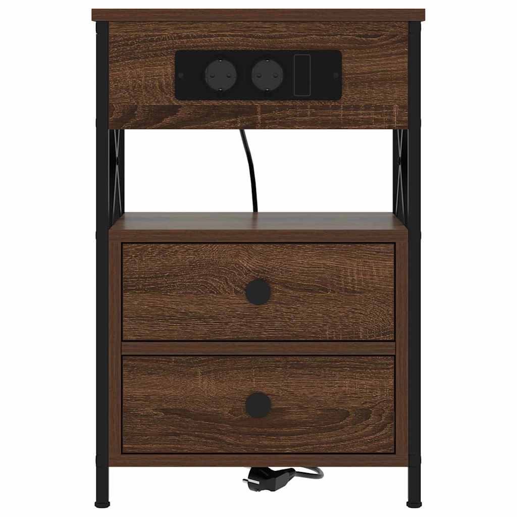 Bedside Cabinet Brown Oak 40 x 31 x 60 cm Engineered Wood