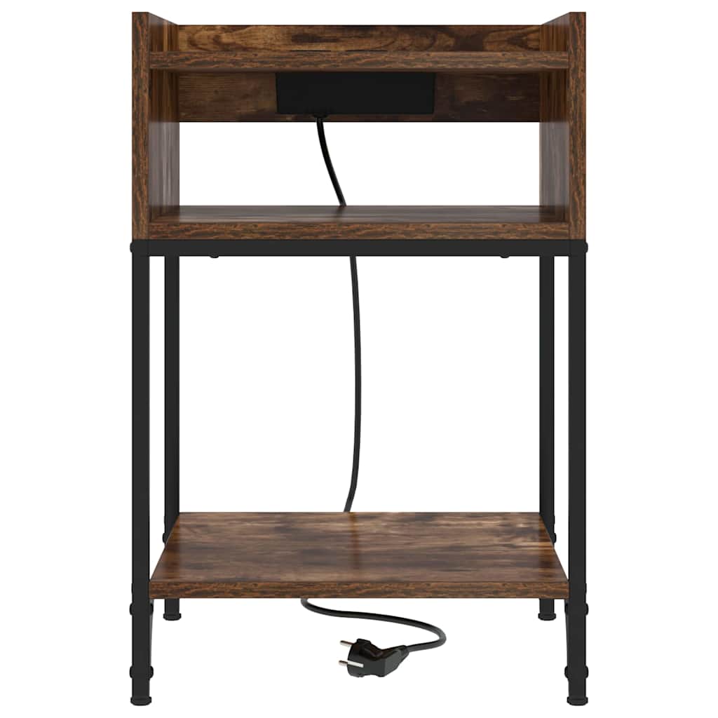 Bedside Cabinet Smoked Oak 40 x 40 x 61 cm Engineered Wood