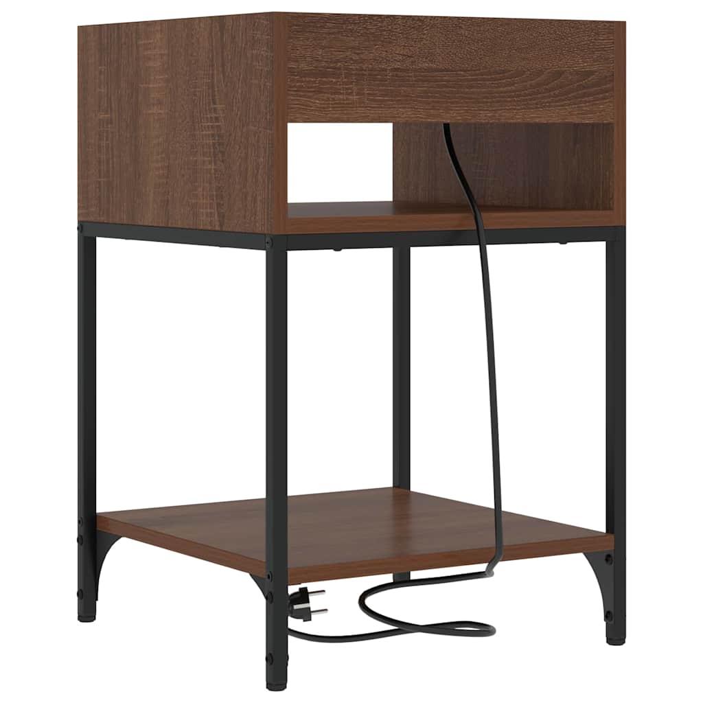 Bedside Cabinet Brown Oak 40 x 40 x 61 cm Engineered Wood