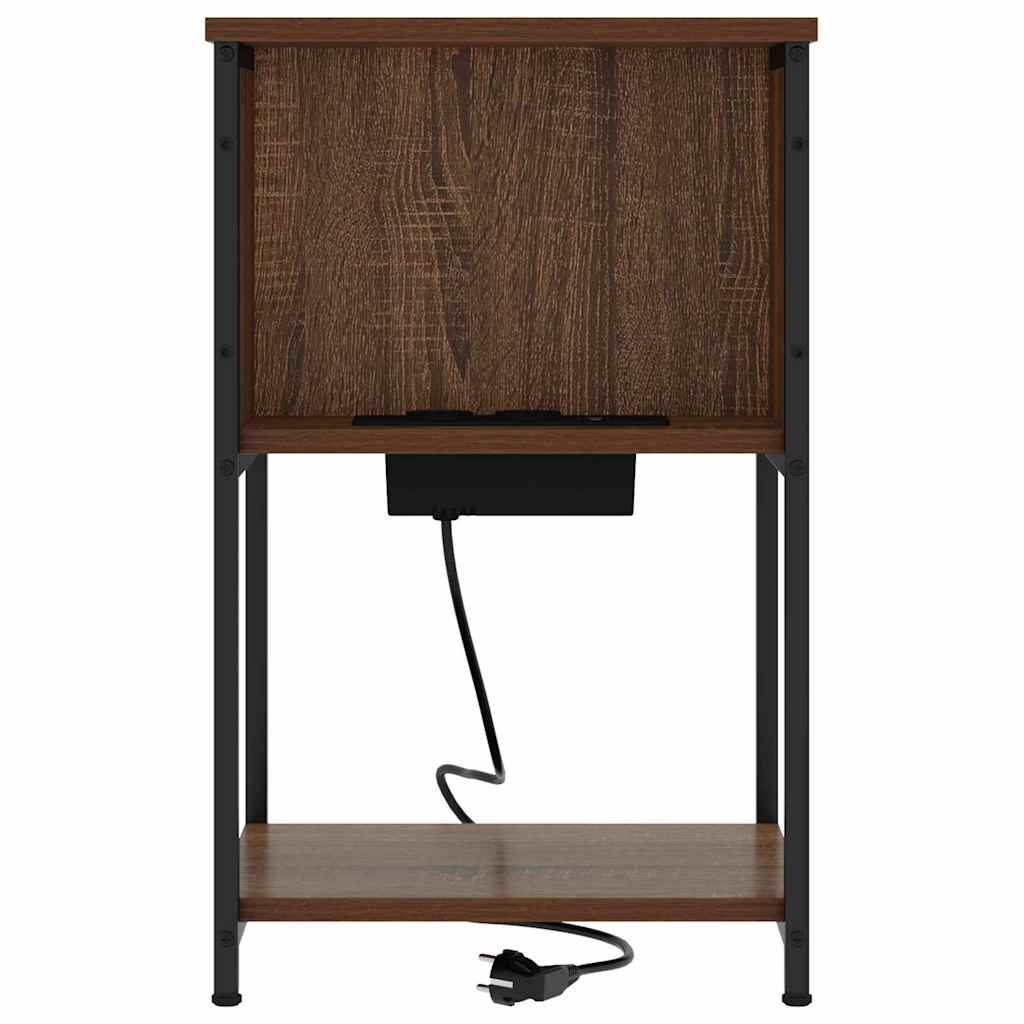 Bedside Cabinet Brown Oak 40 x 40 x 61 cm Engineered Wood