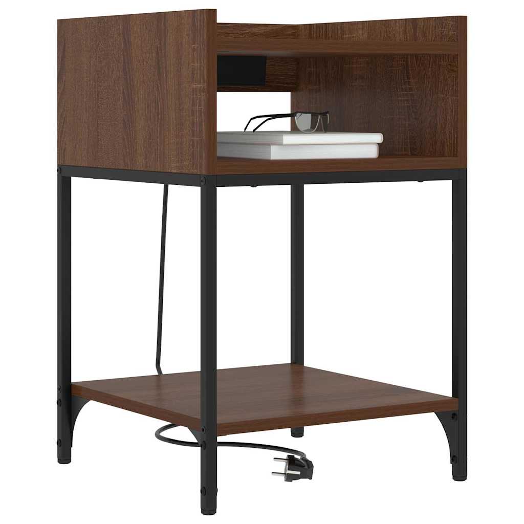 Bedside Cabinet Brown Oak 40 x 40 x 61 cm Engineered Wood