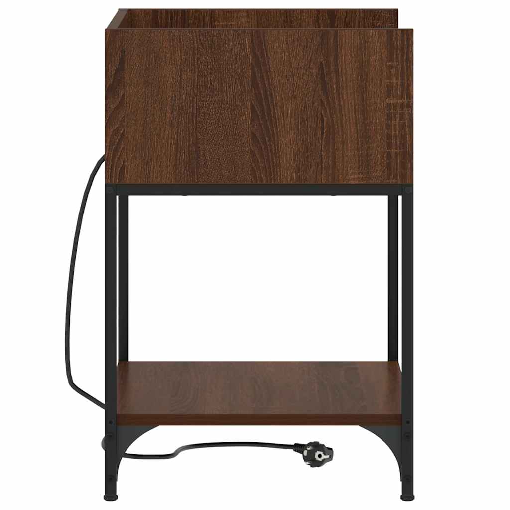 Bedside Cabinet Brown Oak 40 x 40 x 61 cm Engineered Wood