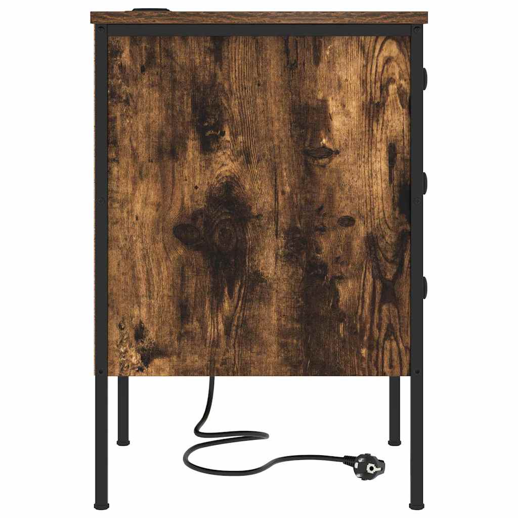 Bedside Cabinet Smoked Oak 42 x 41 x 61 cm Engineered Wood