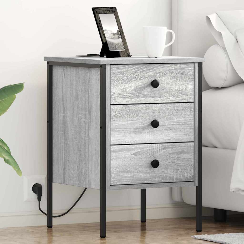 Bedside Cabinet Grey Sonoma 42 x 41 x 61 cm Engineered Wood
