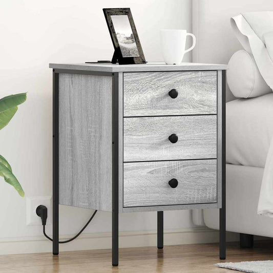 Bedside Cabinet Grey Sonoma 42 x 41 x 61 cm Engineered Wood