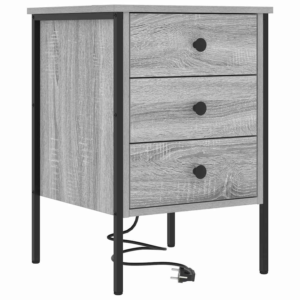 Bedside Cabinet Grey Sonoma 42 x 41 x 61 cm Engineered Wood