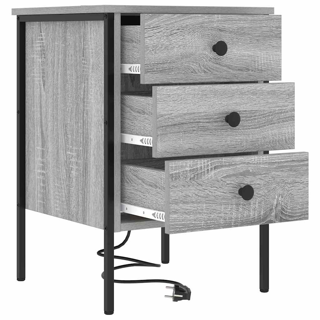Bedside Cabinet Grey Sonoma 42 x 41 x 61 cm Engineered Wood