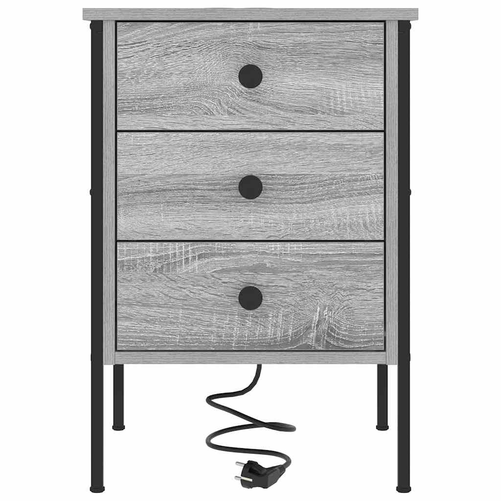 Bedside Cabinet Grey Sonoma 42 x 41 x 61 cm Engineered Wood