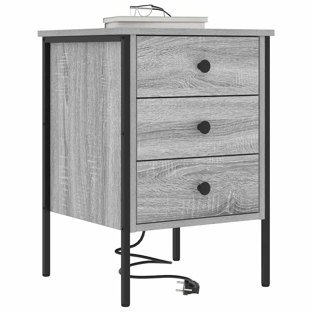 Bedside Cabinet Grey Sonoma 42 x 41 x 61 cm Engineered Wood