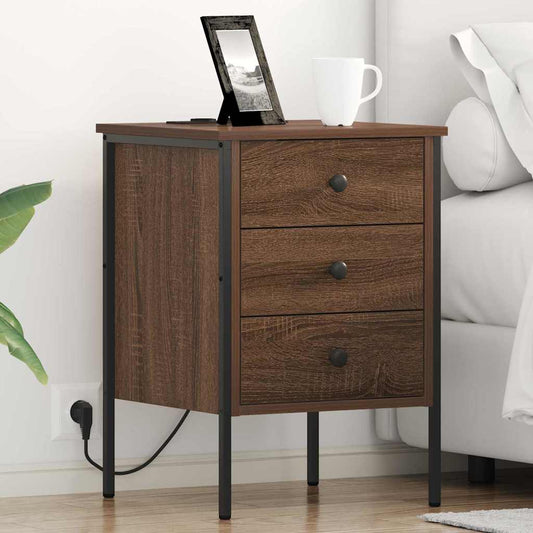 Bedside Cabinet Brown Oak 42 x 41 x 61 cm Engineered Wood