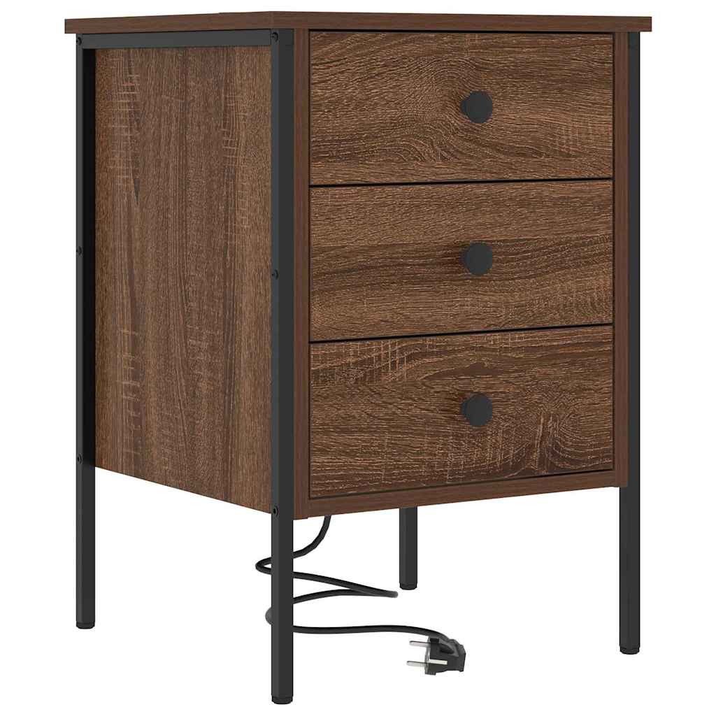 Bedside Cabinet Brown Oak 42 x 41 x 61 cm Engineered Wood
