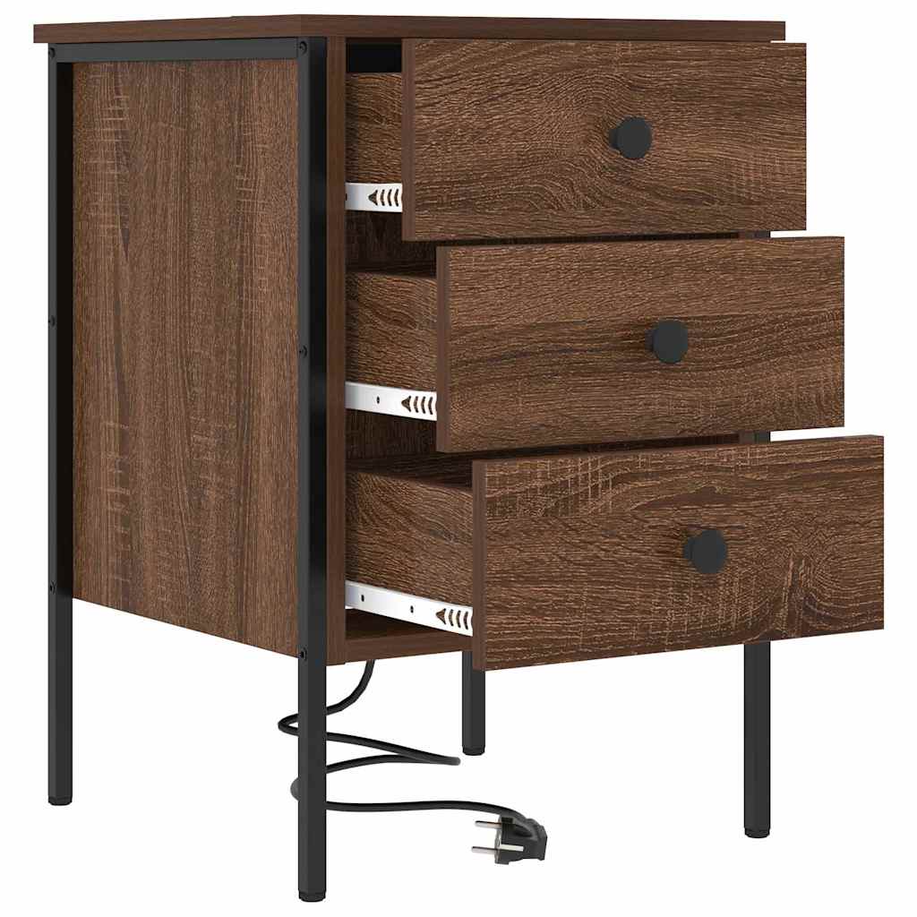 Bedside Cabinet Brown Oak 42 x 41 x 61 cm Engineered Wood