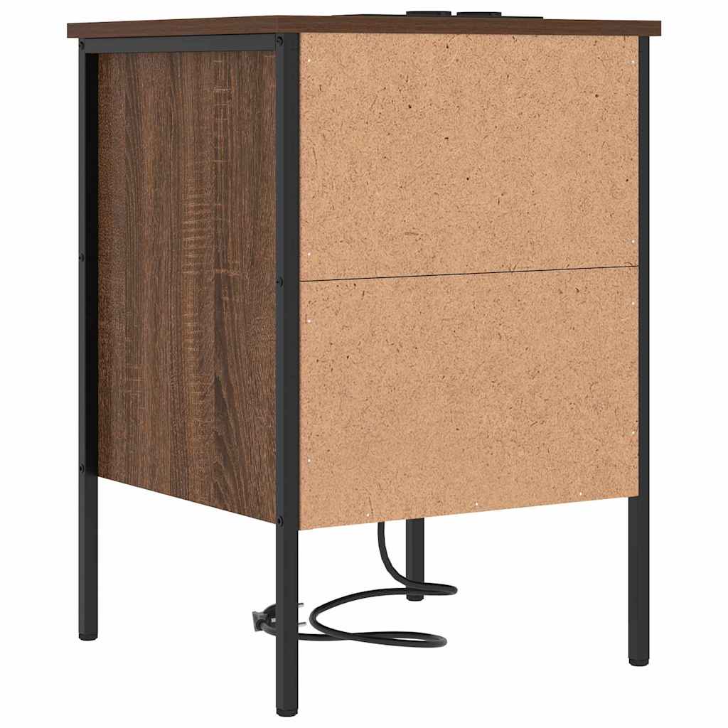 Bedside Cabinet Brown Oak 42 x 41 x 61 cm Engineered Wood