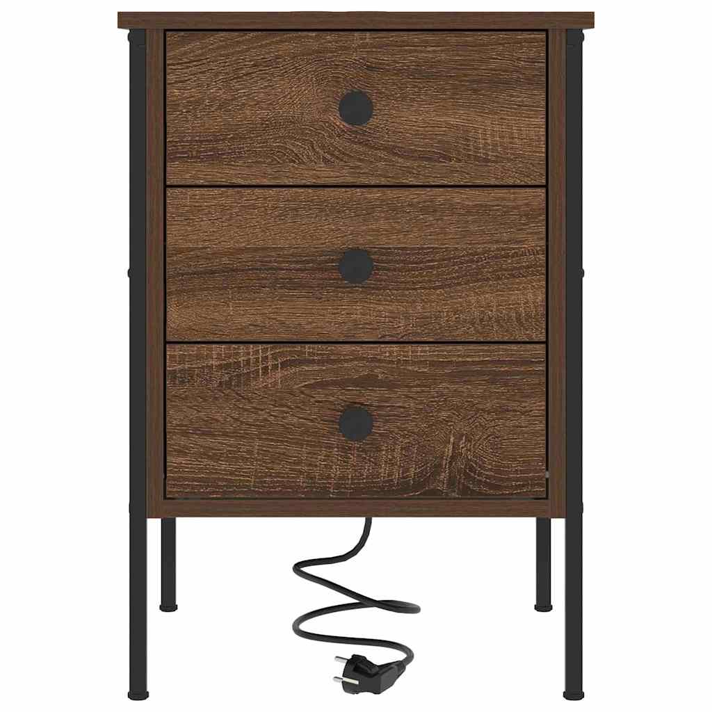 Bedside Cabinet Brown Oak 42 x 41 x 61 cm Engineered Wood