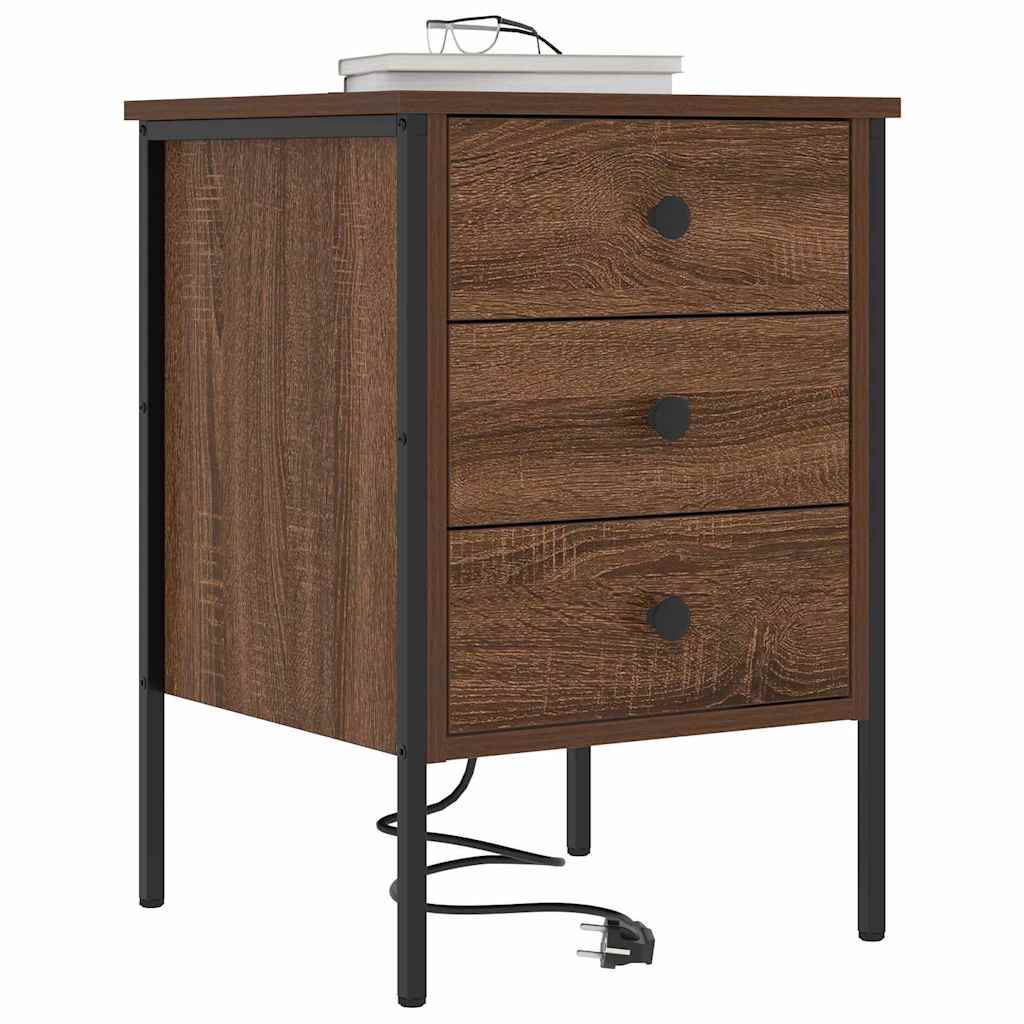 Bedside Cabinet Brown Oak 42 x 41 x 61 cm Engineered Wood