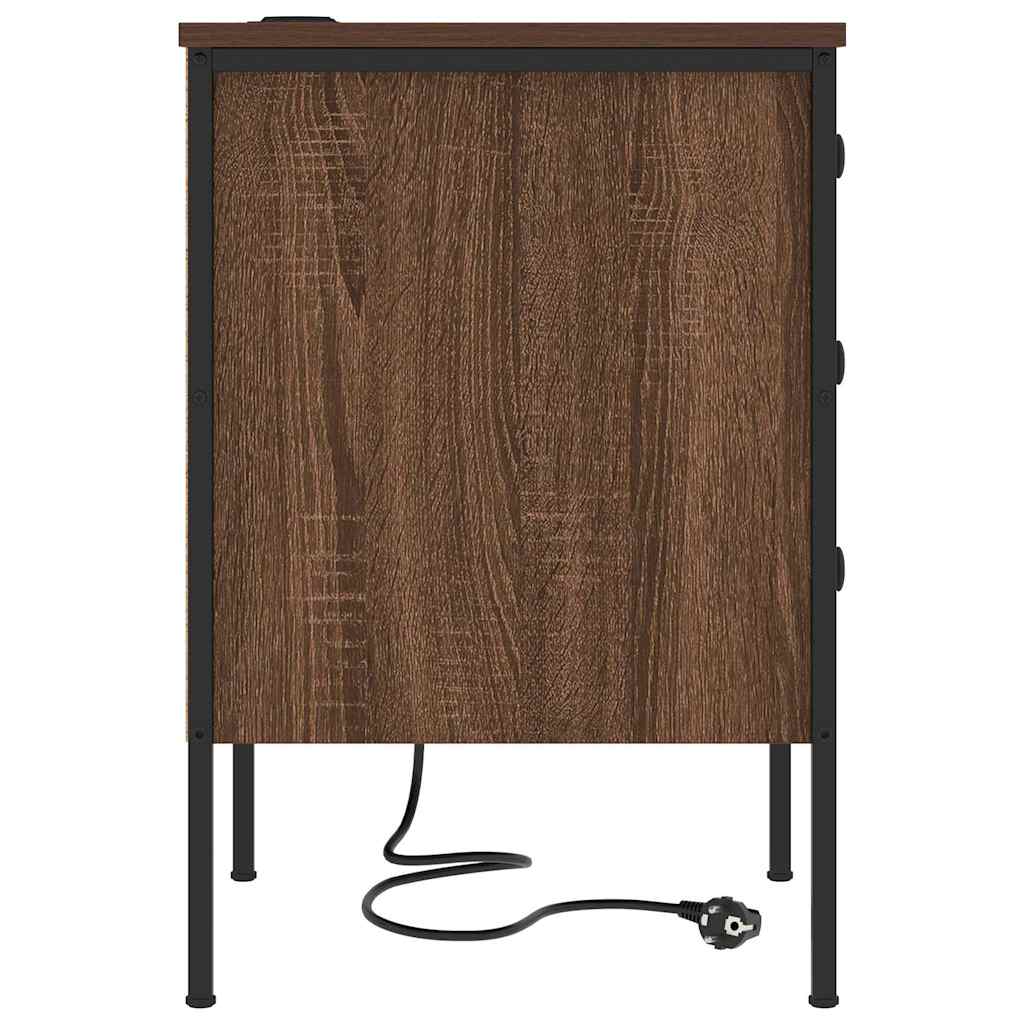 Bedside Cabinet Brown Oak 42 x 41 x 61 cm Engineered Wood
