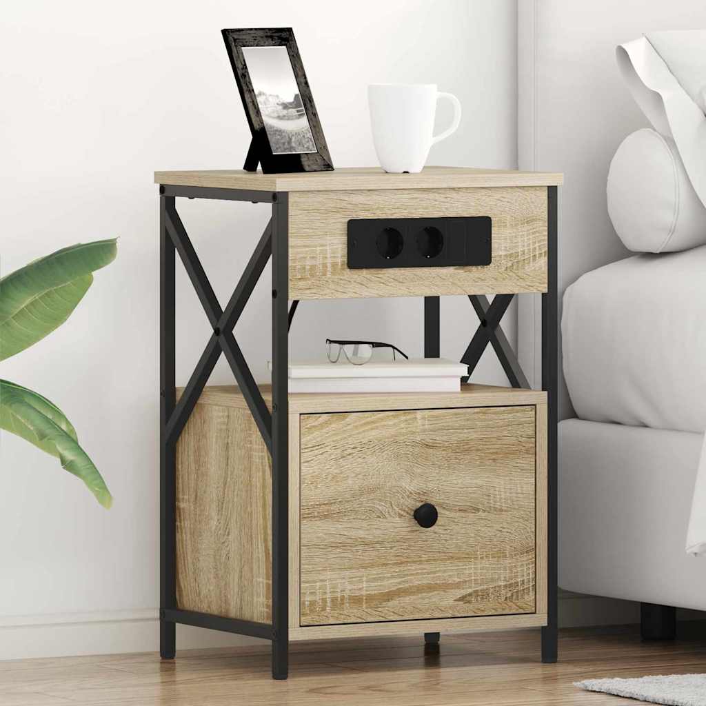 Bedside Cabinet Sonoma Oak 40 x 31 x 60 cm Engineered Wood