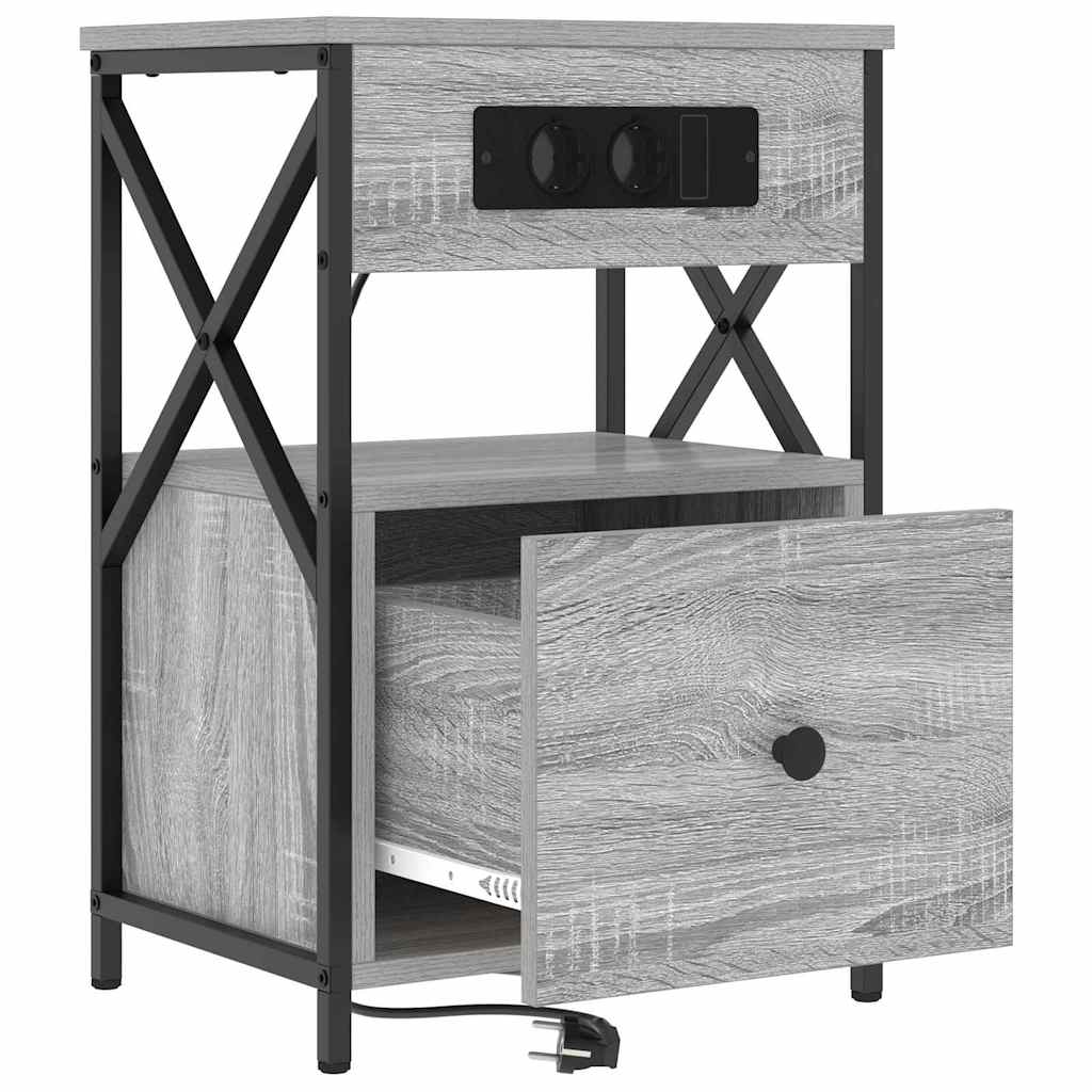 Bedside Cabinet Grey Sonoma 40 x 31 x 60 cm Engineered Wood