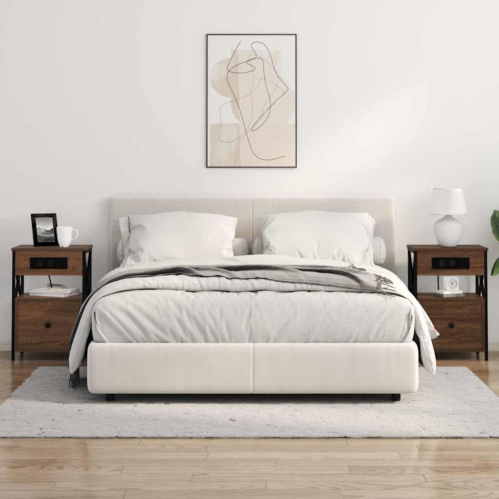 Bedside Cabinet Brown Oak 40 x 31 x 60 cm Engineered Wood