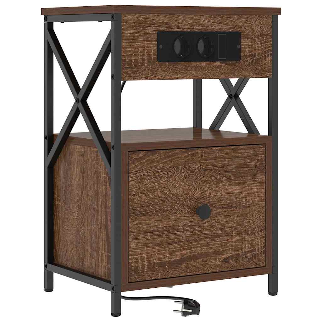 Bedside Cabinet Brown Oak 40 x 31 x 60 cm Engineered Wood