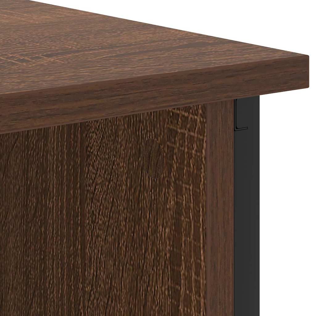 Bedside Cabinet Brown Oak 55 x 31 x 76 cm Engineered Wood