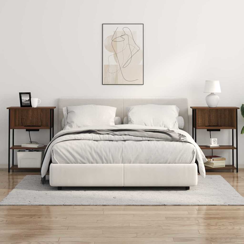 Bedside Cabinet Brown Oak 55 x 31 x 76 cm Engineered Wood