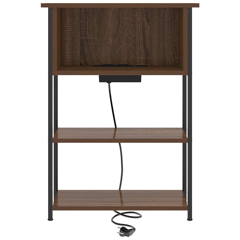 Bedside Cabinet Brown Oak 55 x 31 x 76 cm Engineered Wood