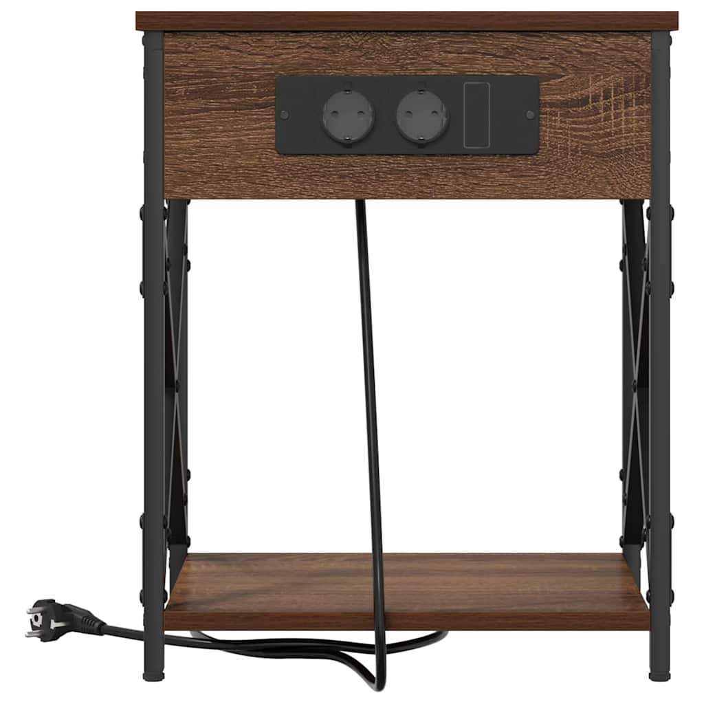 Bedside Cabinet Brown Oak 41 x 31 x 51 cm Engineered Wood