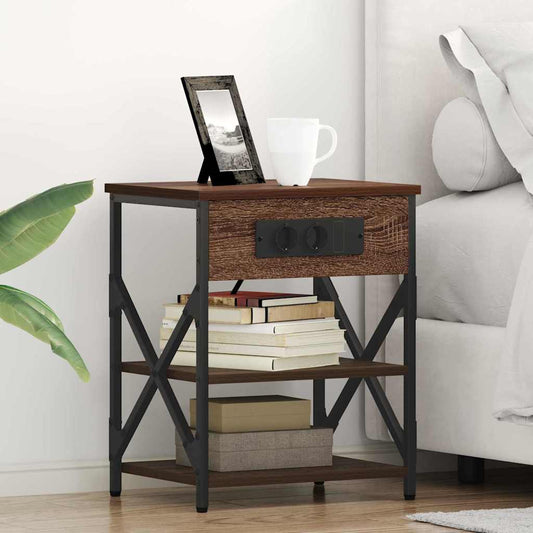 Bedside Cabinet Brown Oak 41 x 31 x 51 cm Engineered Wood