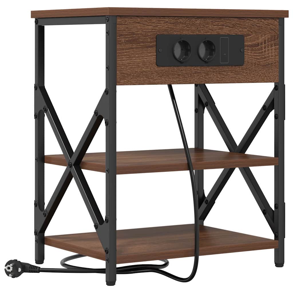 Bedside Cabinet Brown Oak 41 x 31 x 51 cm Engineered Wood