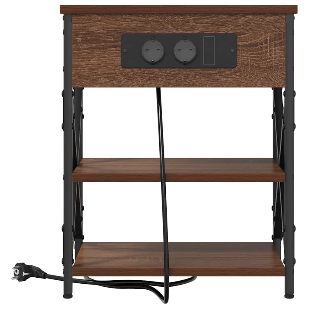 Bedside Cabinet Brown Oak 41 x 31 x 51 cm Engineered Wood