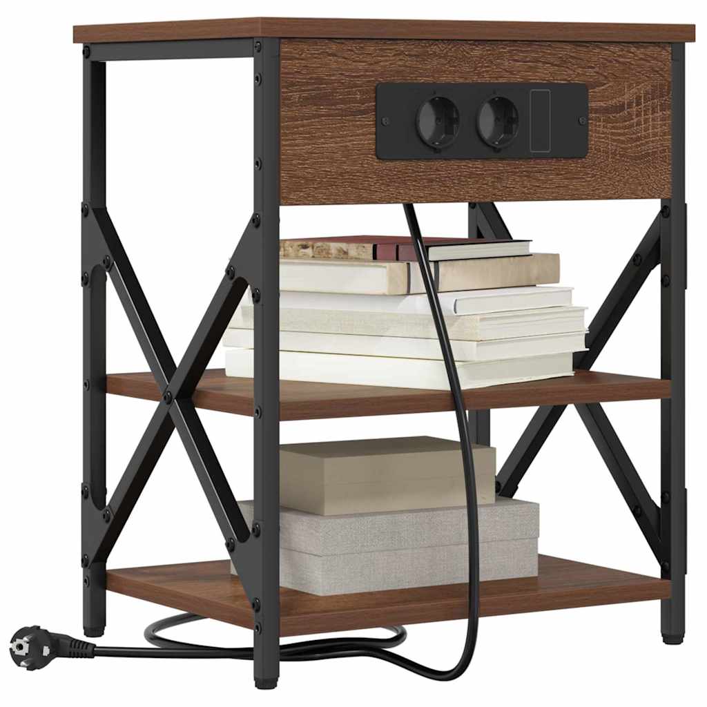 Bedside Cabinet Brown Oak 41 x 31 x 51 cm Engineered Wood