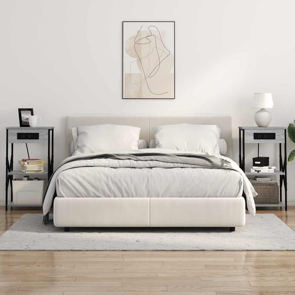 Bedside Cabinet Grey Sonoma 41 x 31 x 76 cm Engineered Wood