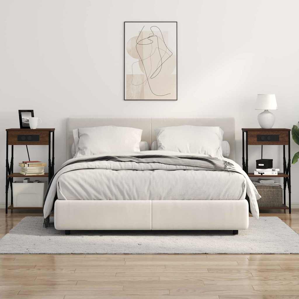 Bedside Cabinet Brown Oak 41 x 31 x 76 cm Engineered Wood