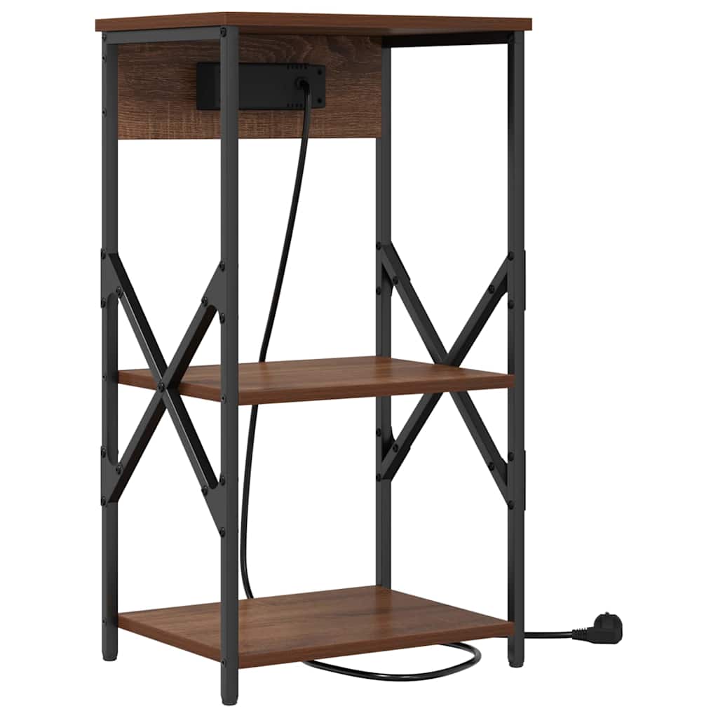 Bedside Cabinet Brown Oak 41 x 31 x 76 cm Engineered Wood