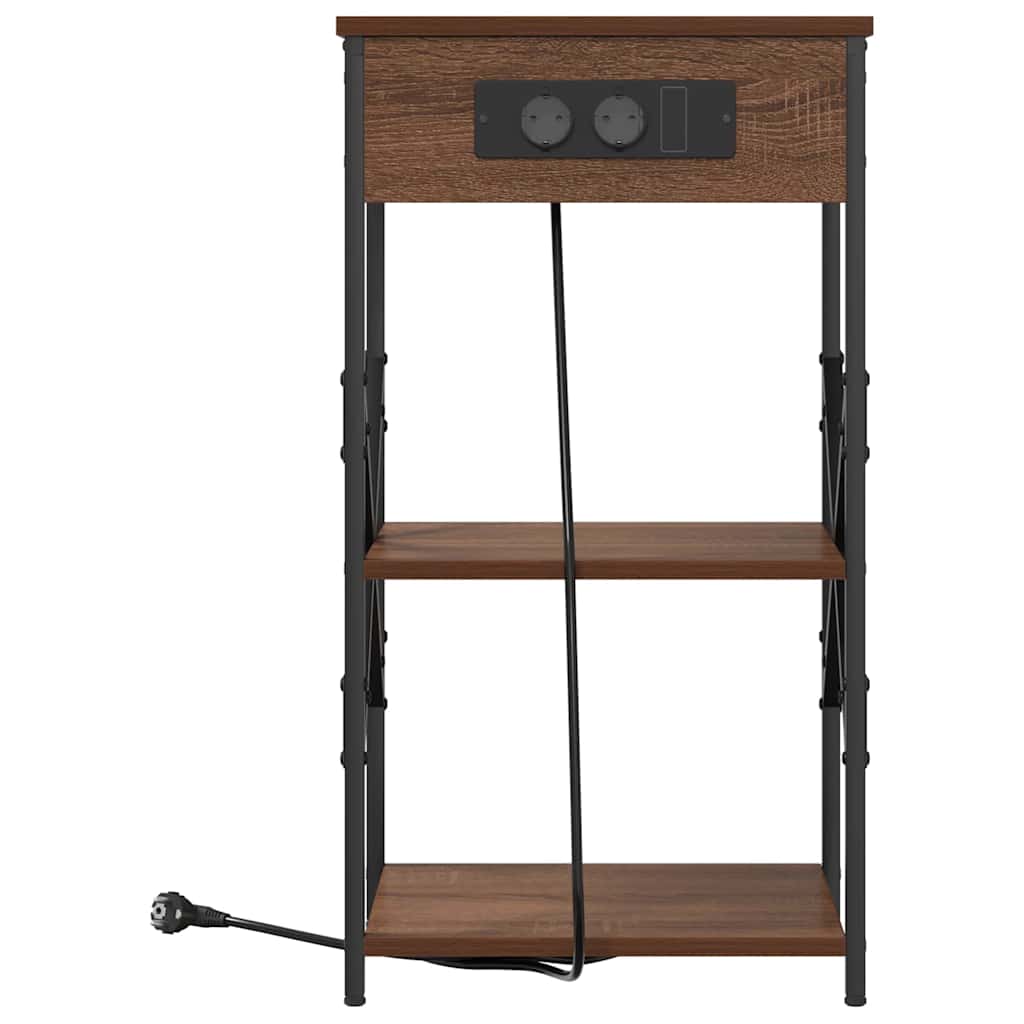 Bedside Cabinet Brown Oak 41 x 31 x 76 cm Engineered Wood