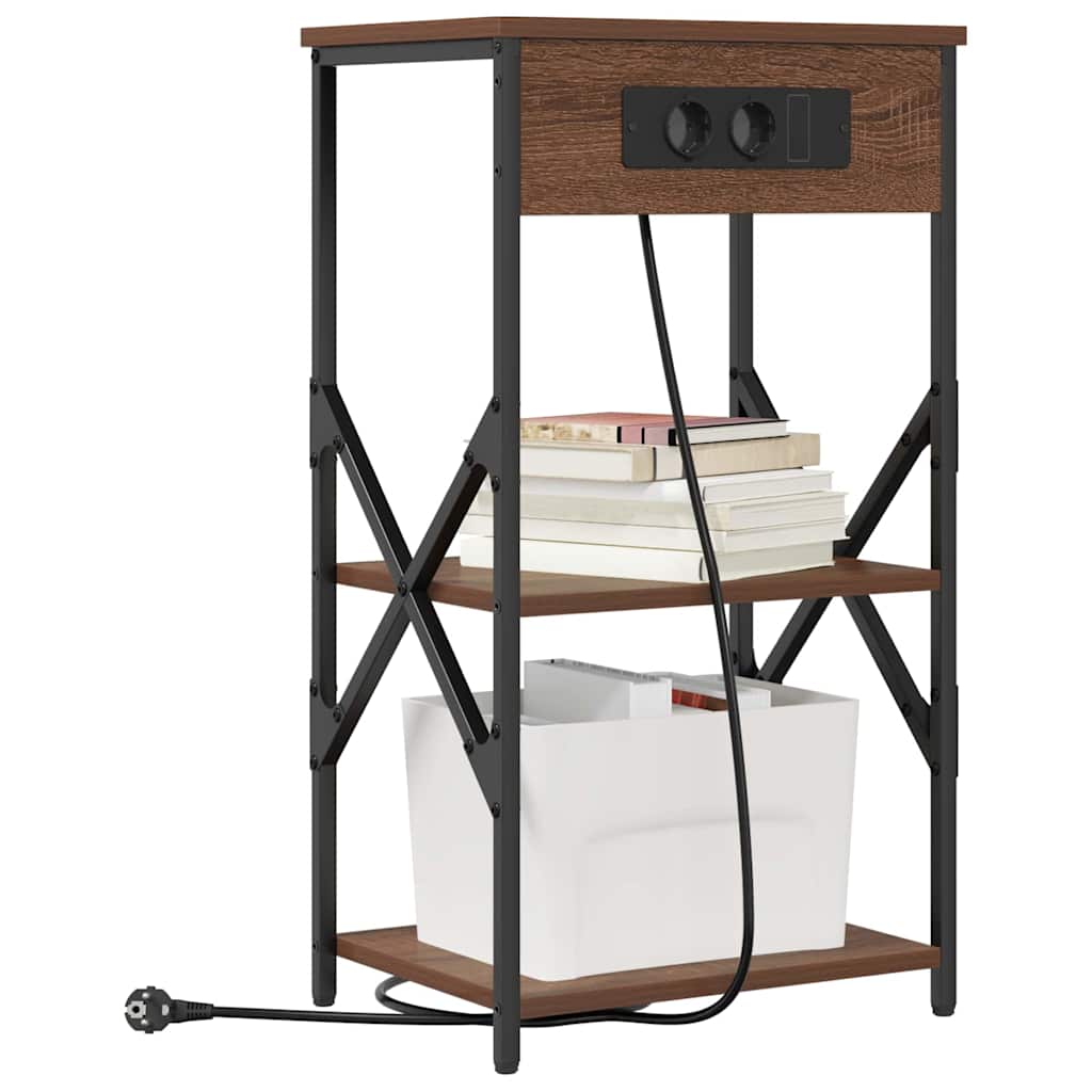 Bedside Cabinet Brown Oak 41 x 31 x 76 cm Engineered Wood