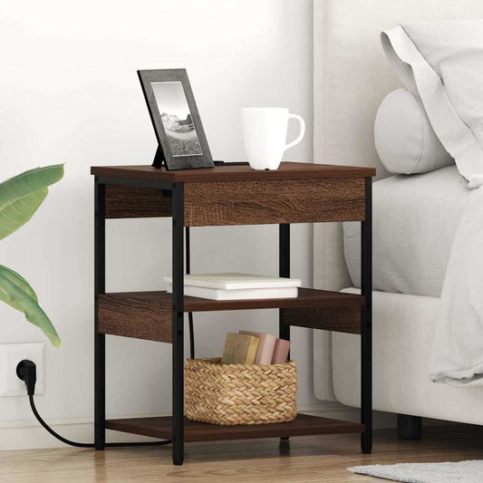 Bedside Cabinet Brown Oak 41 x 31 x 51 cm Engineered Wood
