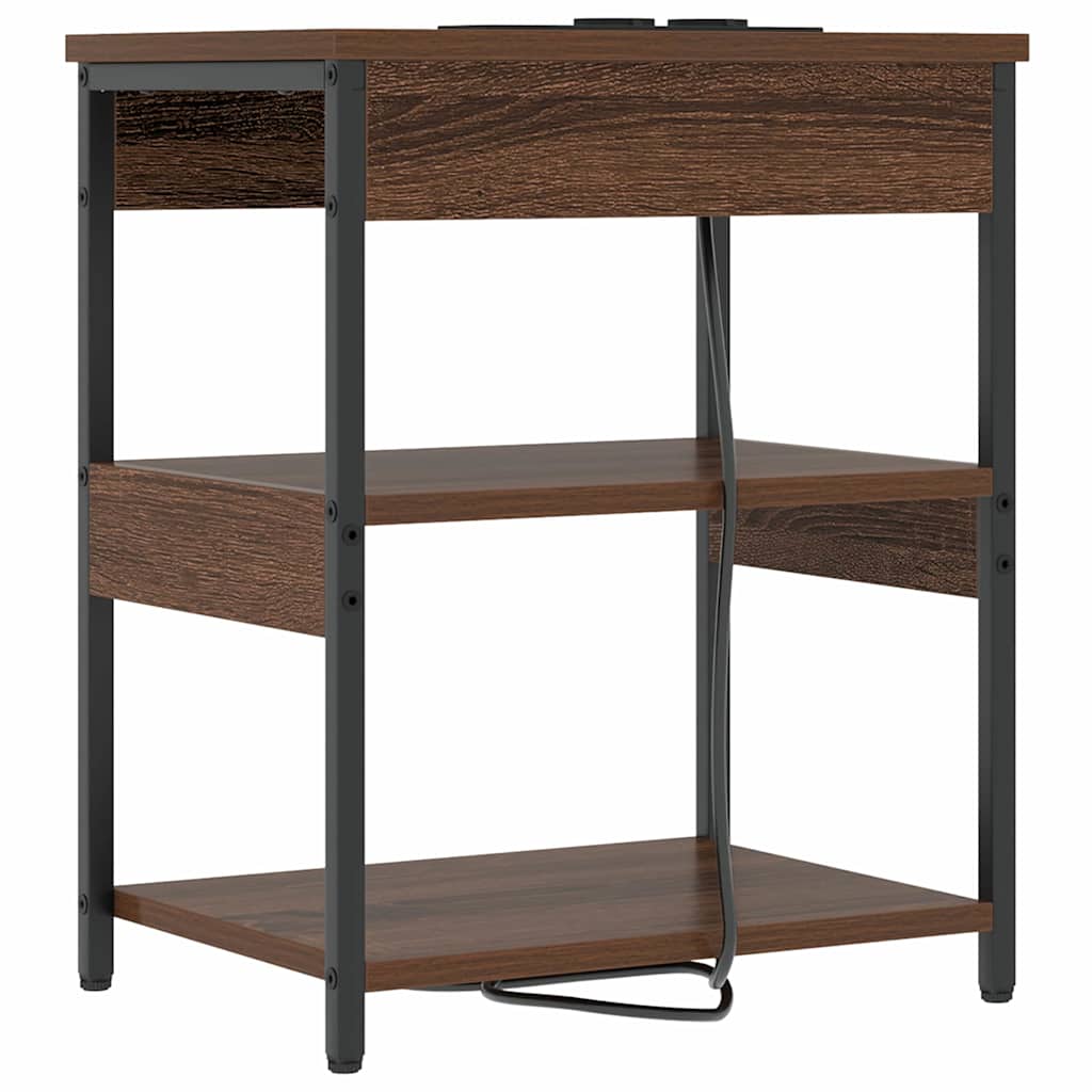 Bedside Cabinet Brown Oak 41 x 31 x 51 cm Engineered Wood