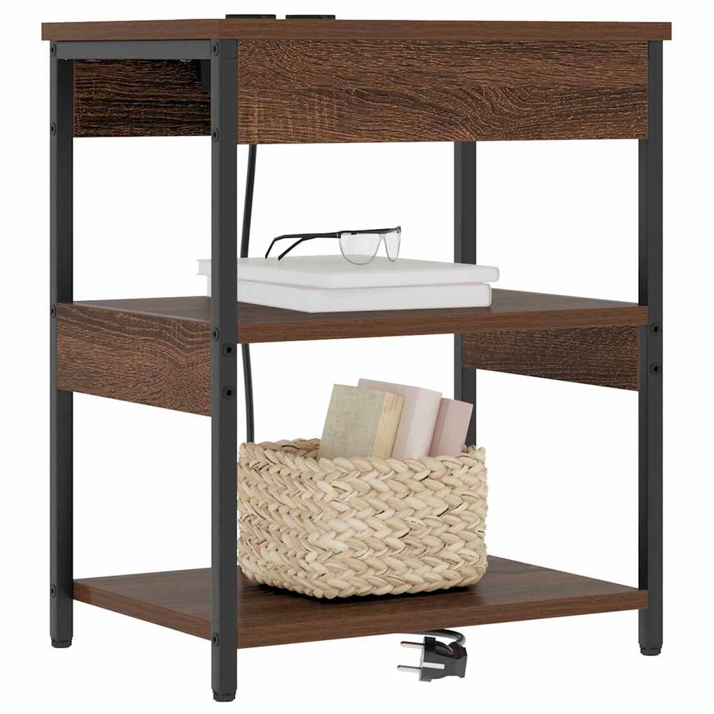 Bedside Cabinet Brown Oak 41 x 31 x 51 cm Engineered Wood