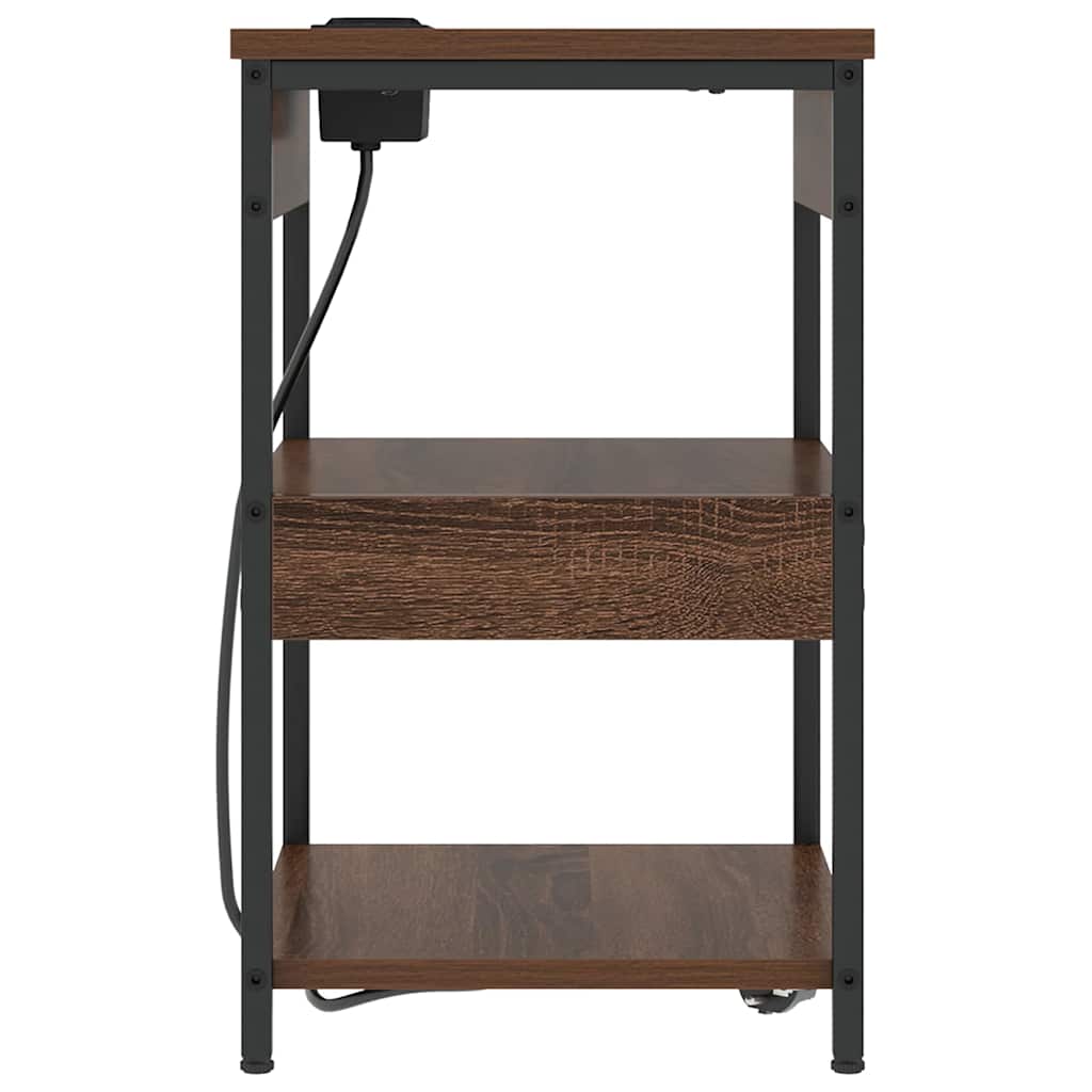 Bedside Cabinet Brown Oak 41 x 31 x 51 cm Engineered Wood