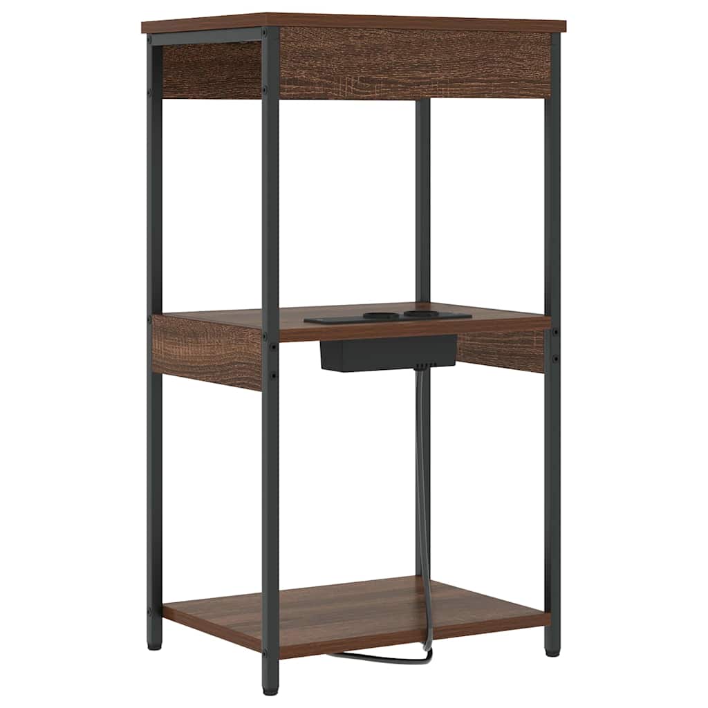 Bedside Cabinet Brown Oak 41 x 31 x 76 cm Engineered Wood