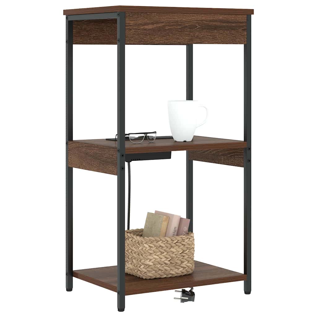 Bedside Cabinet Brown Oak 41 x 31 x 76 cm Engineered Wood