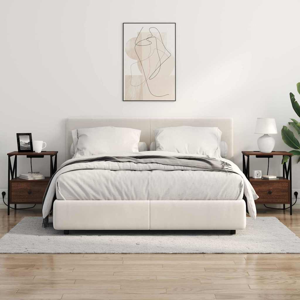 Bedside Cabinet Brown Oak 41.5 x 40.5 x 55 cm Engineered Wood